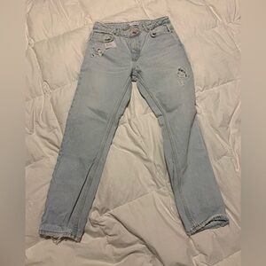 ZARA Distressed Jeans Light Blue Women's Size 32/28